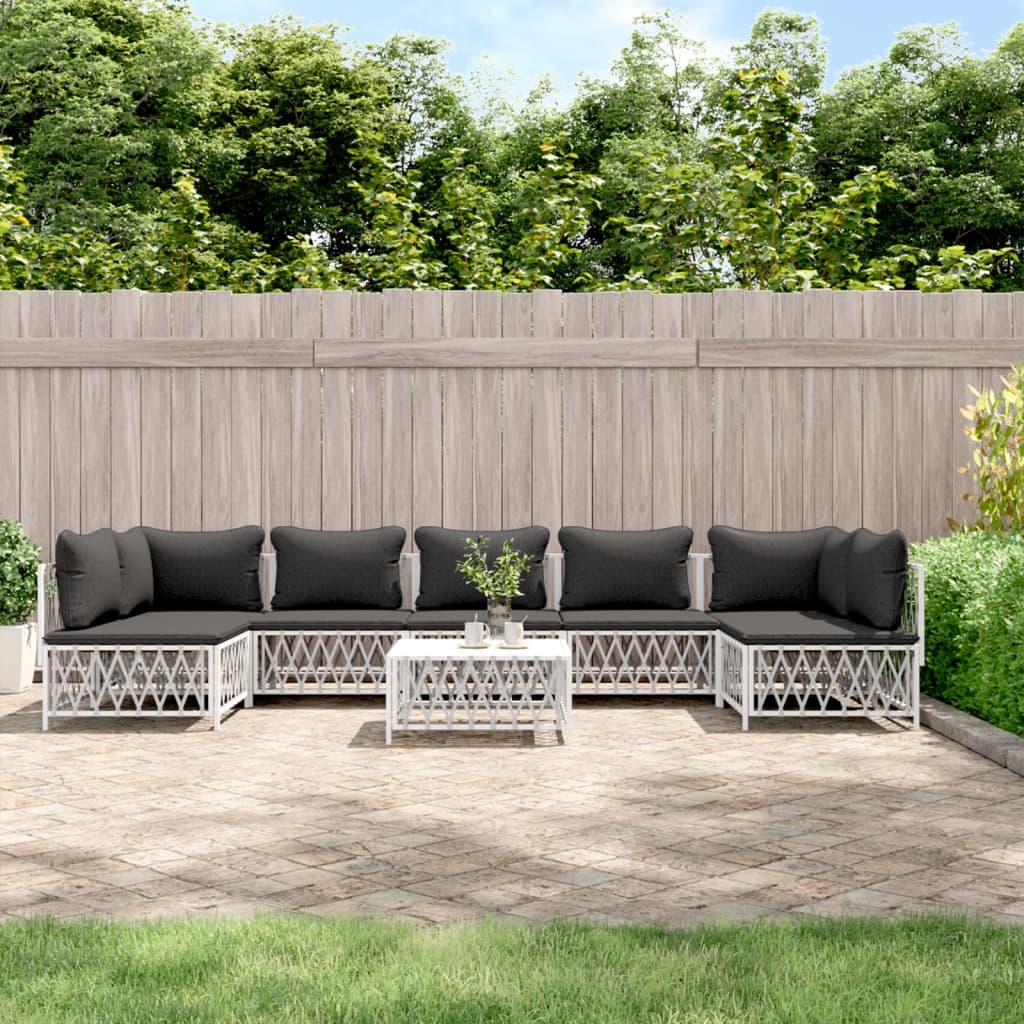 6-Tlg. Garten-Lounge-Set Mit Kissen Stahl
