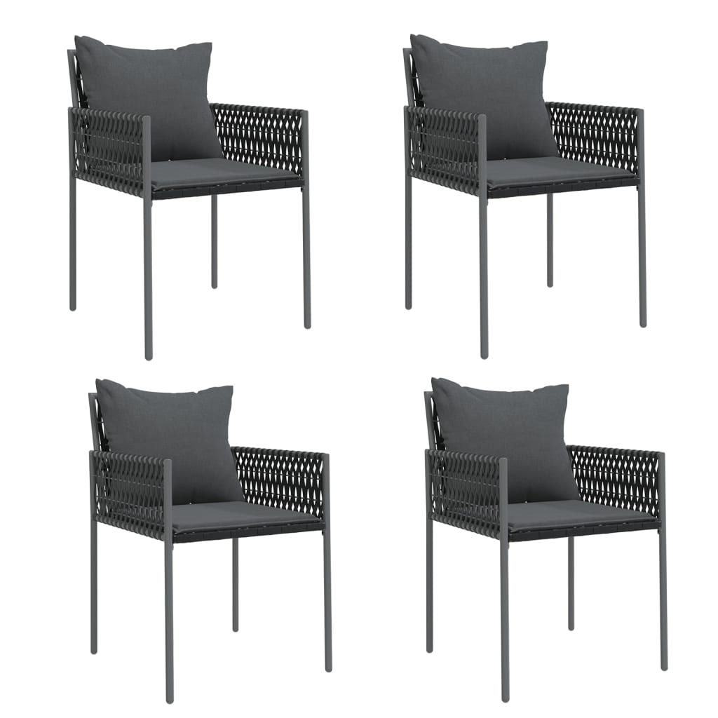 Gartenstühle Mit Kissen 4 Stk. 54X61X83 Cm Poly Rattan