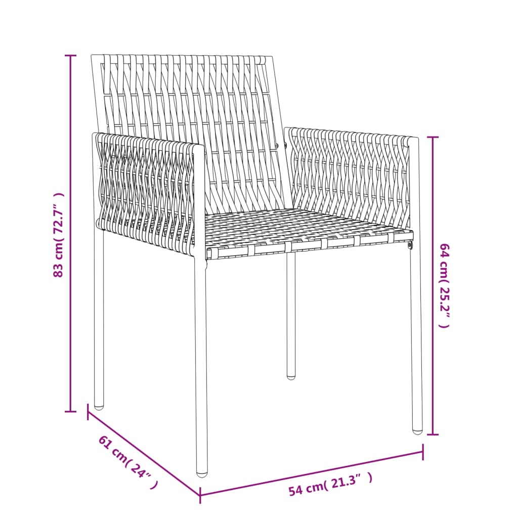 Gartenstühle Mit Kissen 4 Stk. 54X61X83 Cm Poly Rattan