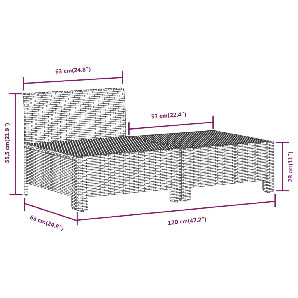 7-Tlg. Garten-Lounge-Set Mit Kissen Grau Poly Rattan