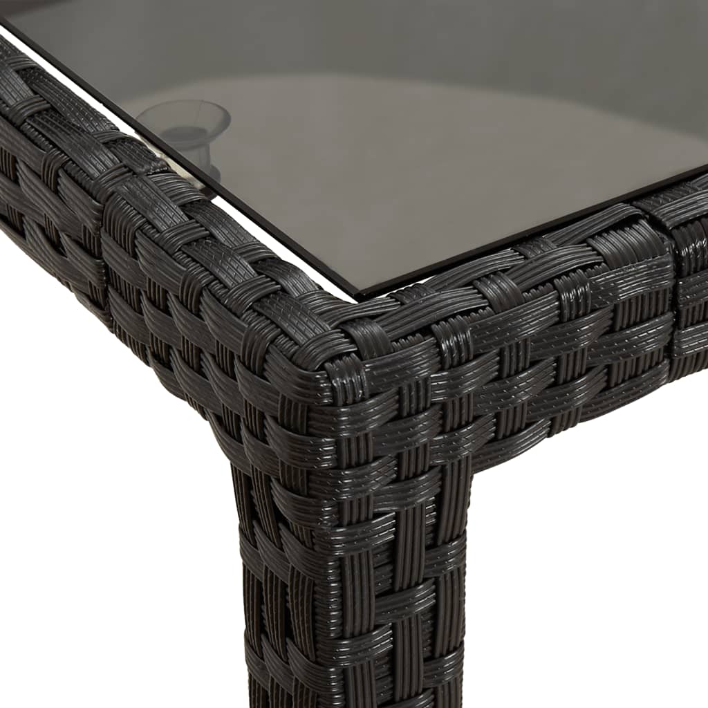 9-Tlg. Garten-Essgruppe Mit Kissen Schwarz Poly Rattan