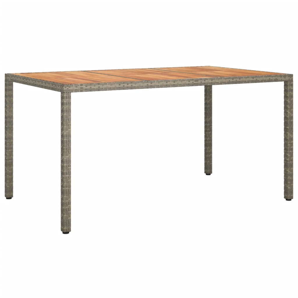 7-Tlg. Garten-Essgruppe Mit Kissen Grau Poly Rattan