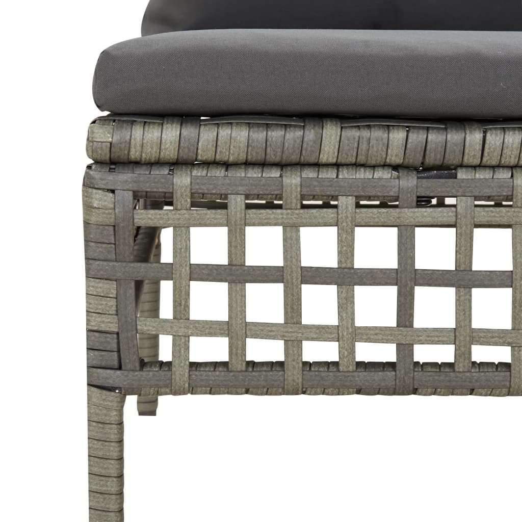 6-Tlg. Garten-Lounge-Set Mit Kissen Grau Poly Rattan