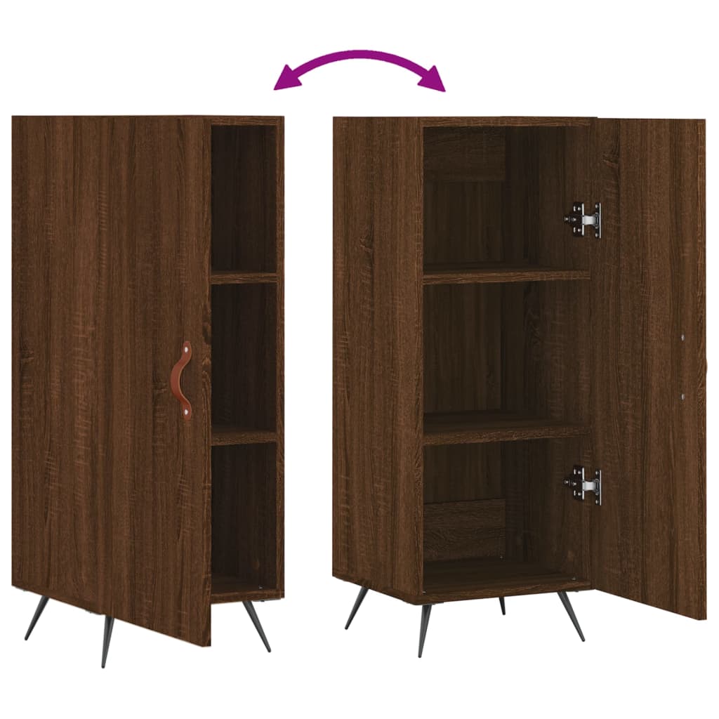 Sideboard Braun Eichen-Optik 34,5X34X90 Cm Holzwerkstoff