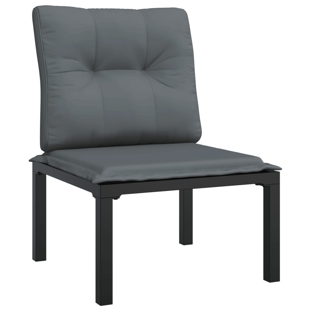 5-Tlg. Garten-Lounge-Set Schwarz Und Grau Poly Rattan