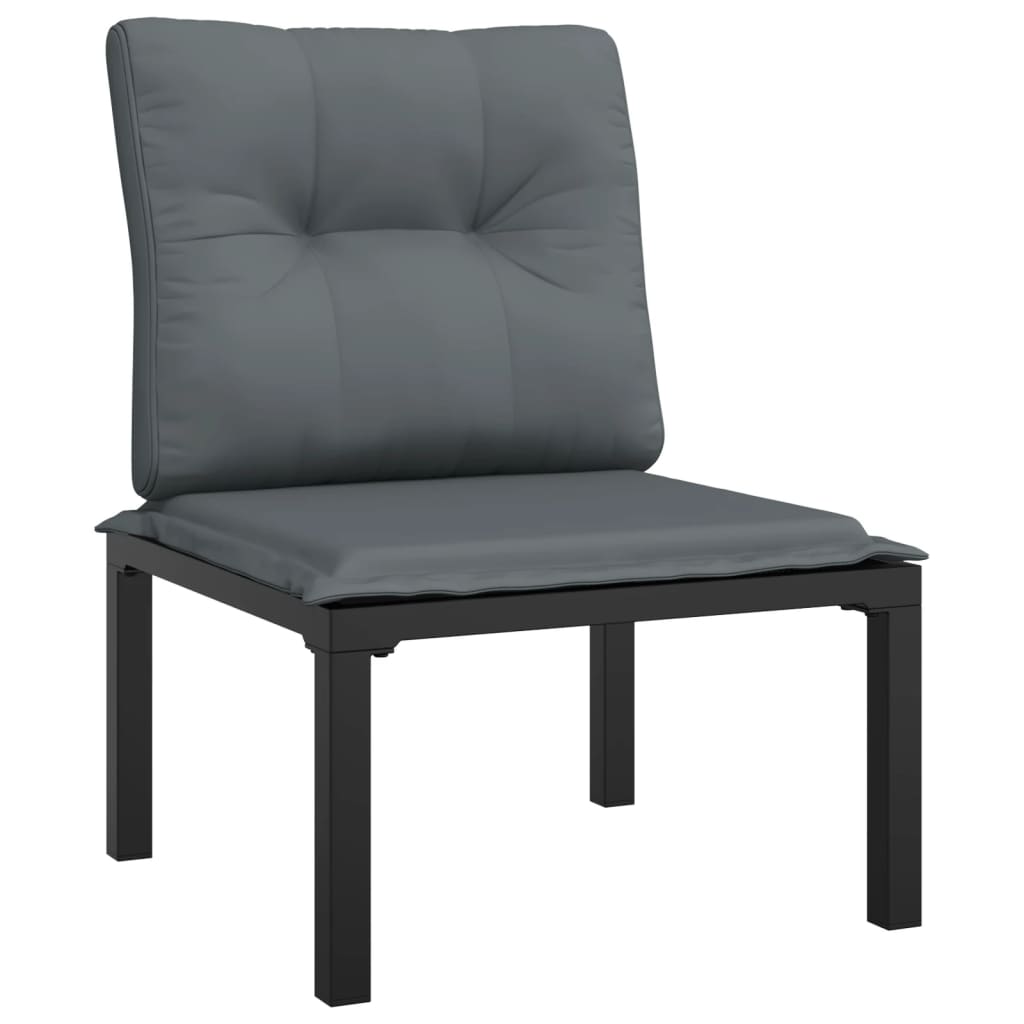 9-Tlg. Garten-Lounge-Set Schwarz Und Grau Poly Rattan