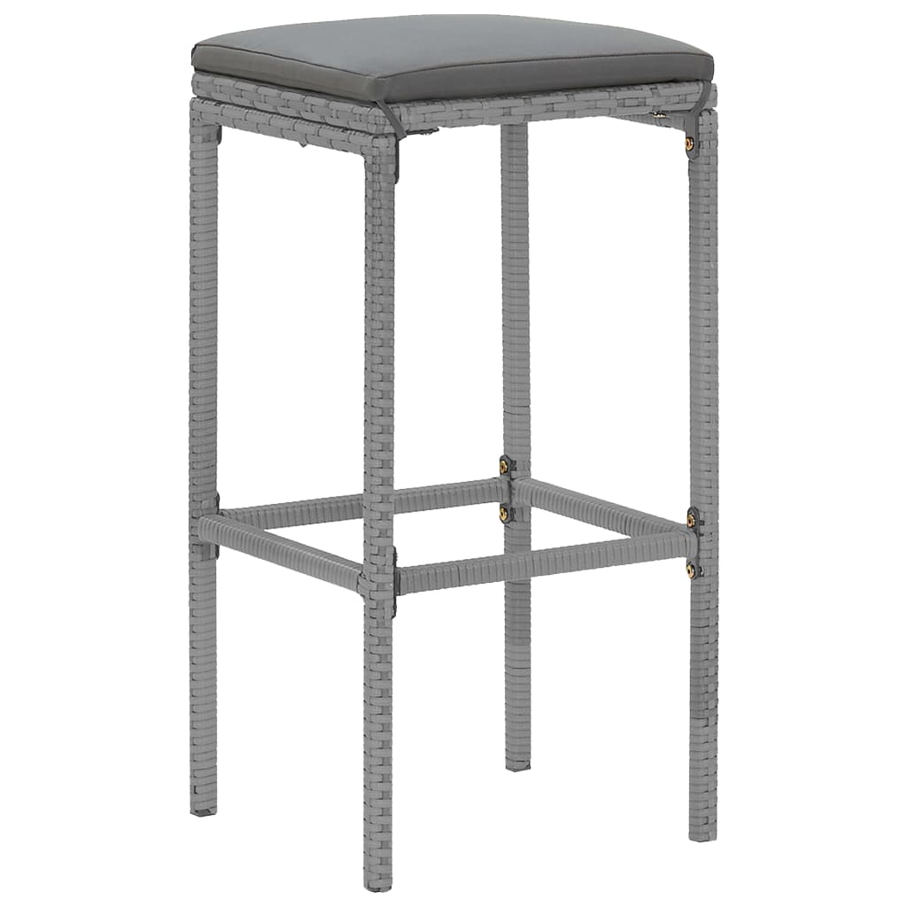5-Tlg. Gartenbar-Set Mit Kissen Poly Rattan