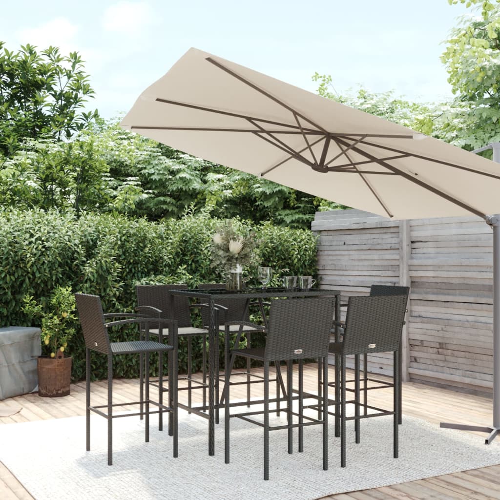 5-Tlg. Gartenbar-Set Poly Rattan