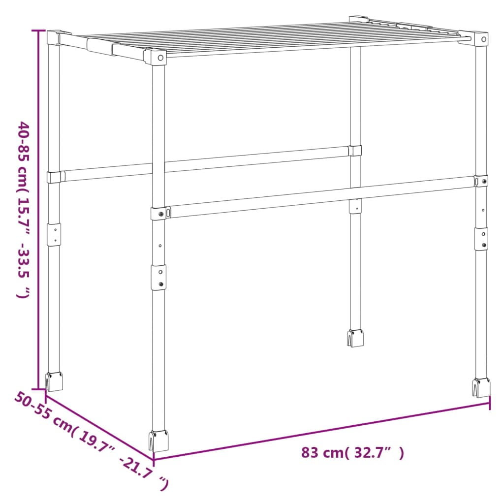 Wäschetrockner 83X(50-55)X(40-85) Cm Aluminium