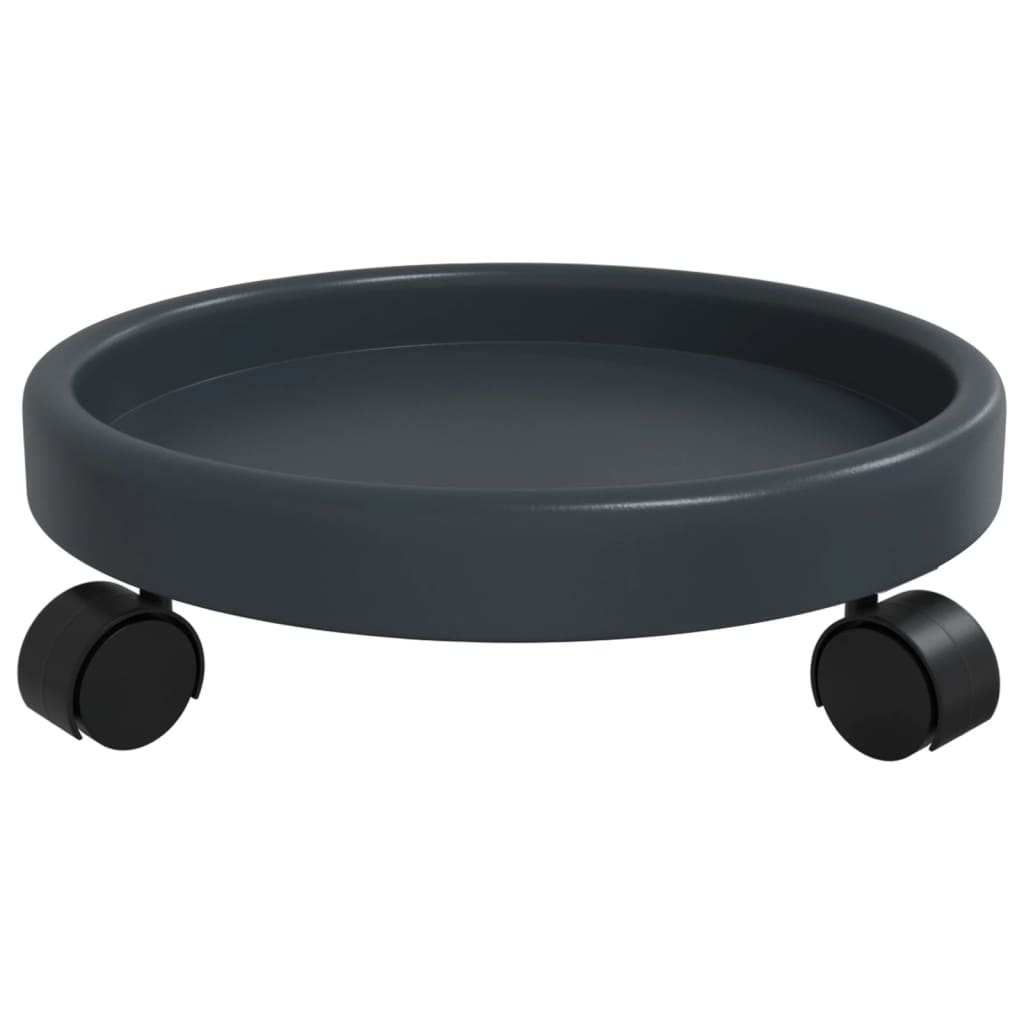 Pflanzenroller Mit Rollen 2 Stk. Grau Durchmesser 34 Cm 35 Kg