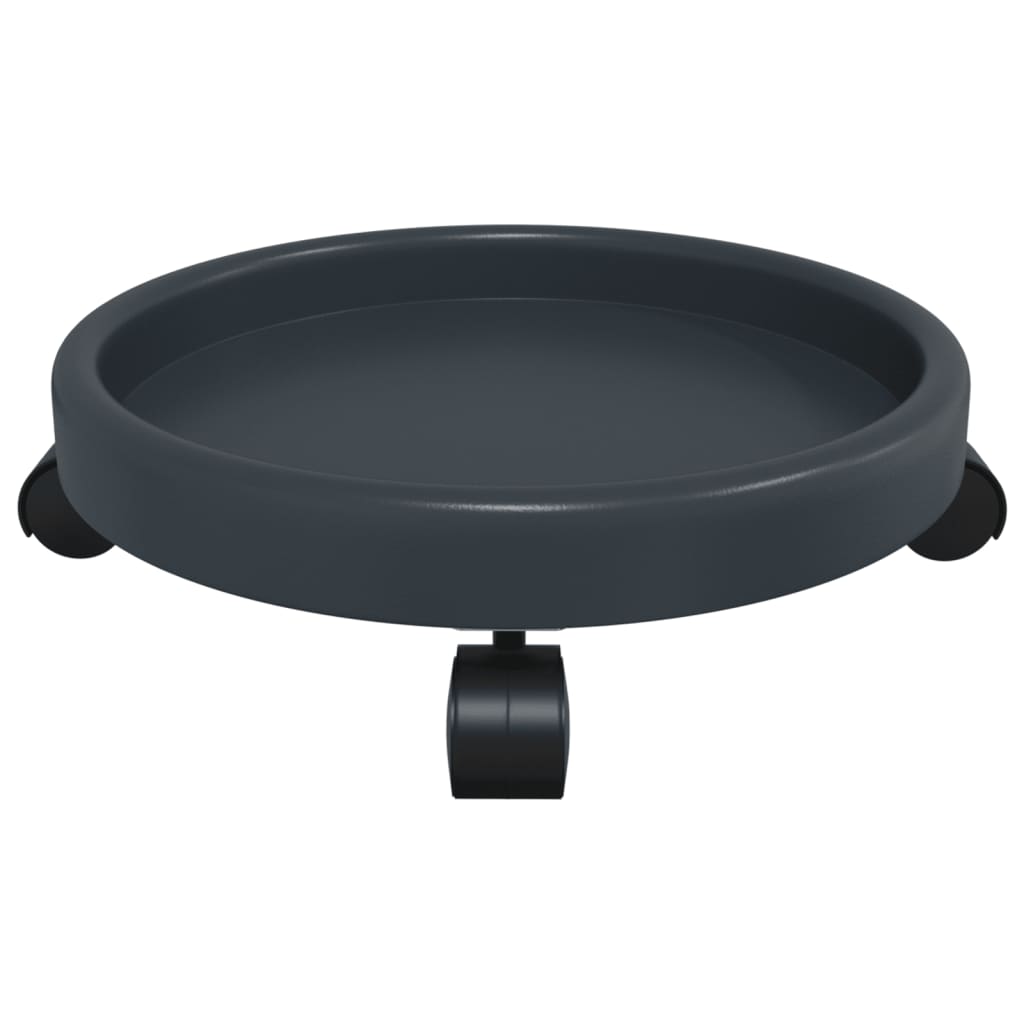 Pflanzenroller Mit Rollen 2 Stk. Grau Durchmesser 34 Cm 35 Kg