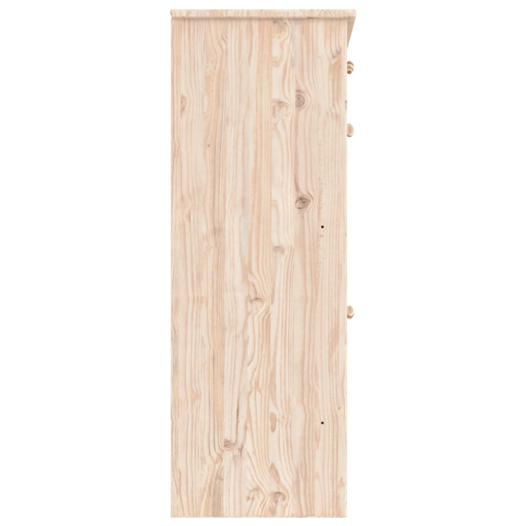 Schuhschrank Alta 77X35X96 Cm Massivholz Kiefer Natur