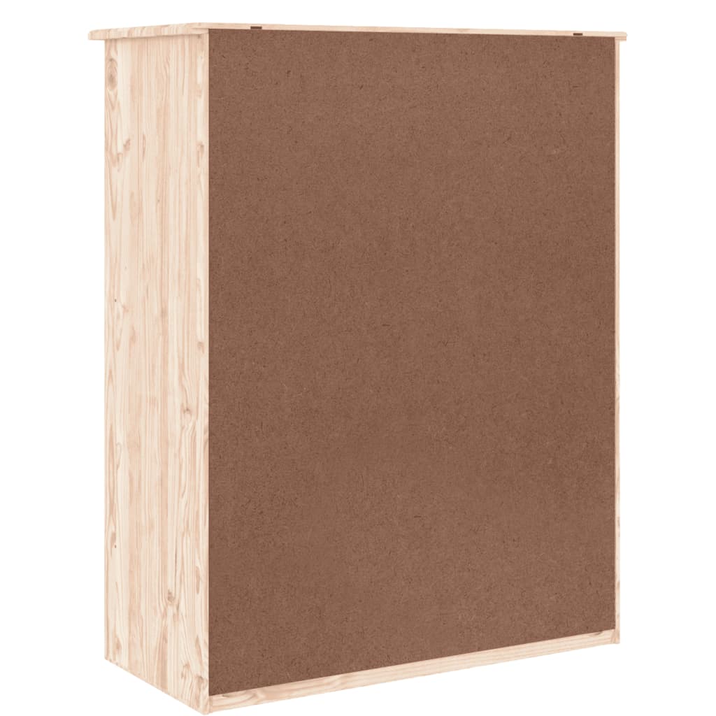 Schuhschrank Alta 77X35X96 Cm Massivholz Kiefer Natur