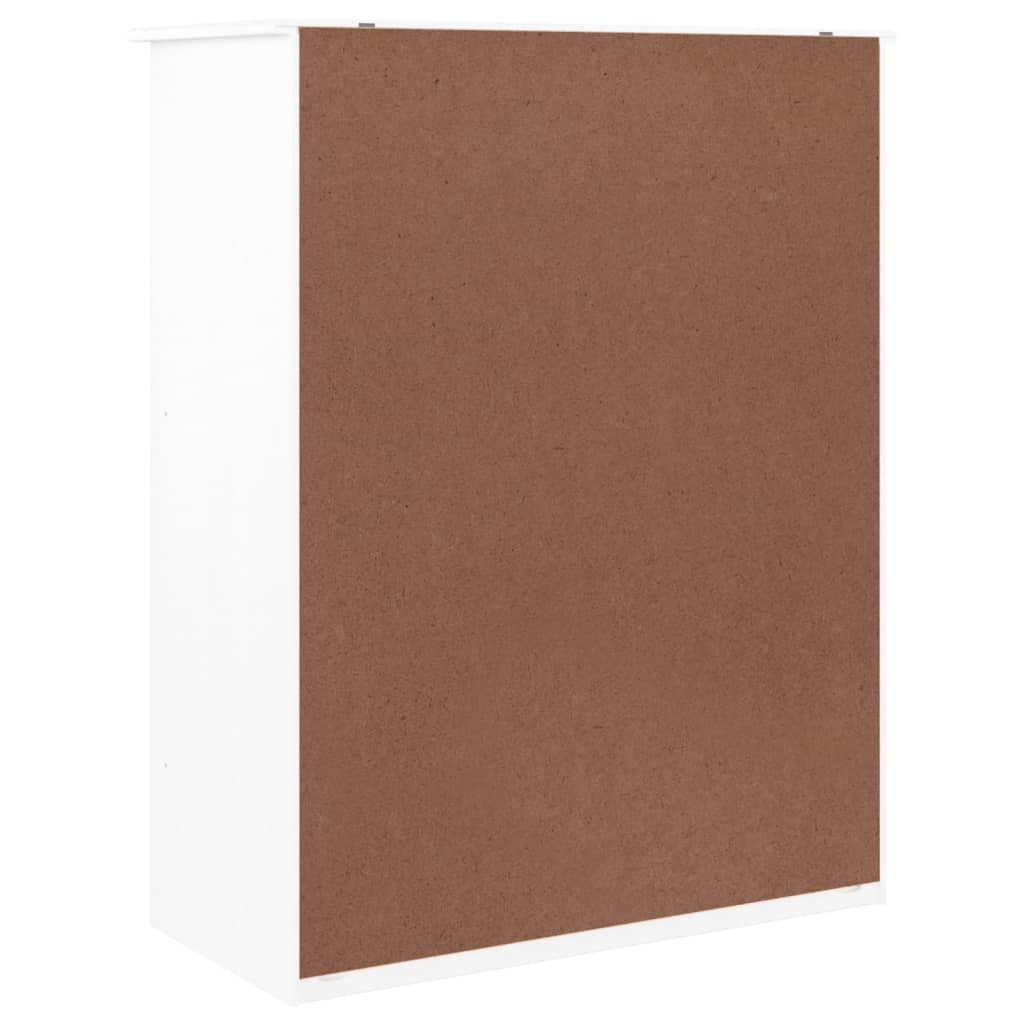 Schuhschrank Alta 77X35X96 Cm Massivholz Kiefer Weiß