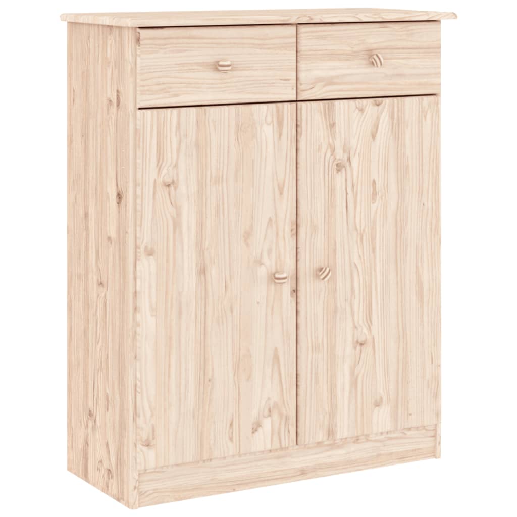 Schuhschrank Alta 77X35X96 Cm Massivholz Kiefer Natur