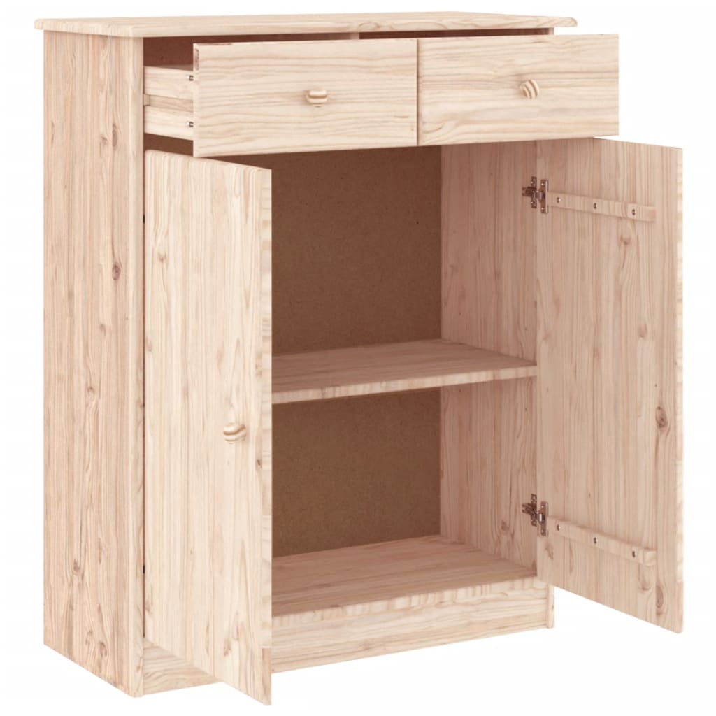 Schuhschrank Alta 77X35X96 Cm Massivholz Kiefer Natur