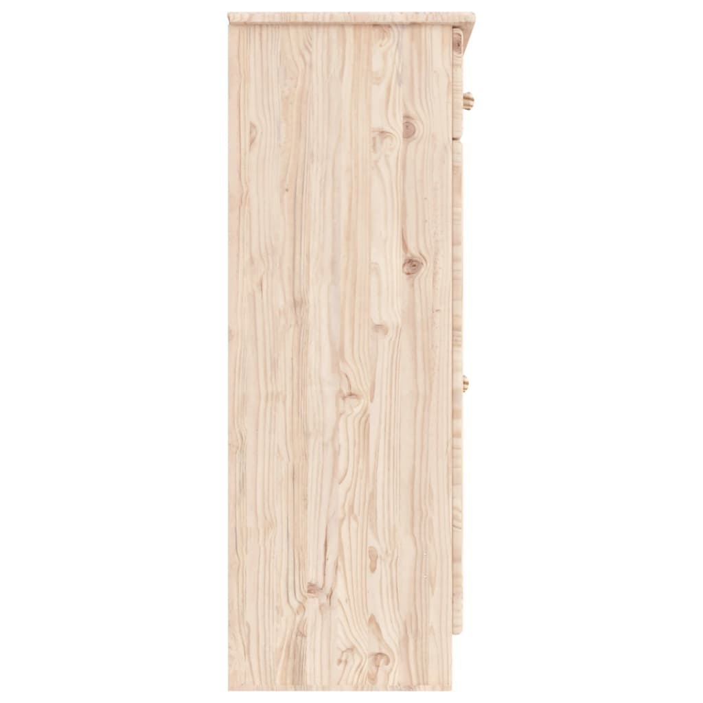 Schuhschrank Alta 77X35X96 Cm Massivholz Kiefer Natur