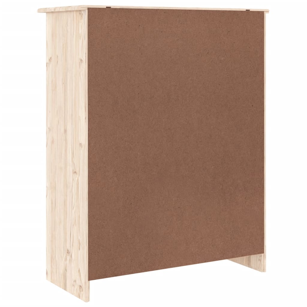 Schuhschrank Alta 77X35X96 Cm Massivholz Kiefer Natur