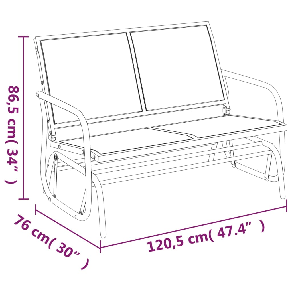 3-Tlg. Garten-Lounge-Set Schaukel Textilene Und Stahl