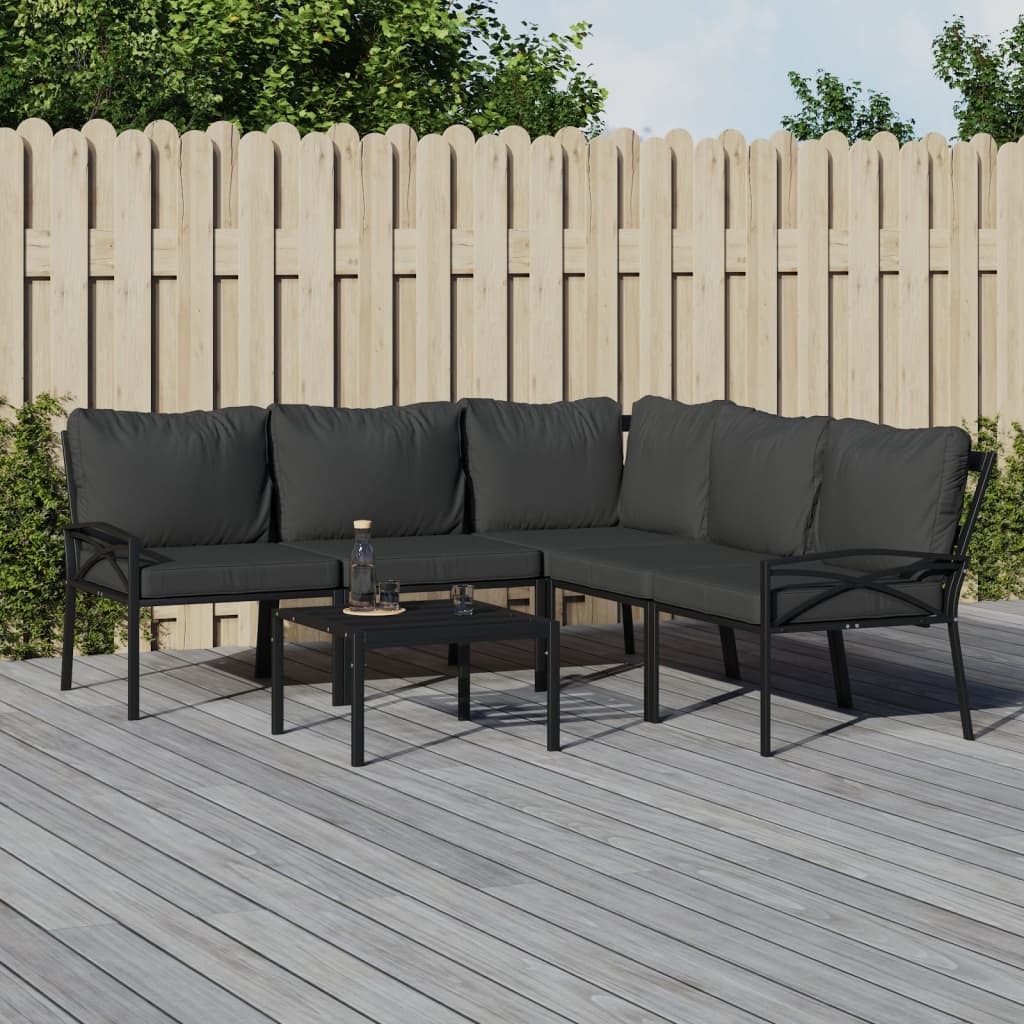 11-Tlg. Garten-Lounge-Set Mit En Kissen Stahl