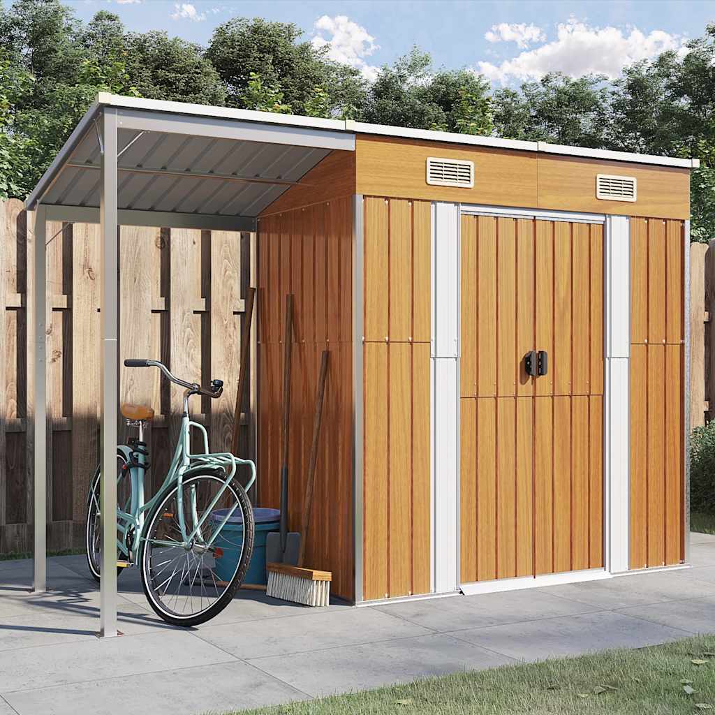 Gartenhaus Mit Verlängertem Dach 277 X 107 X 181 Cm Stahl