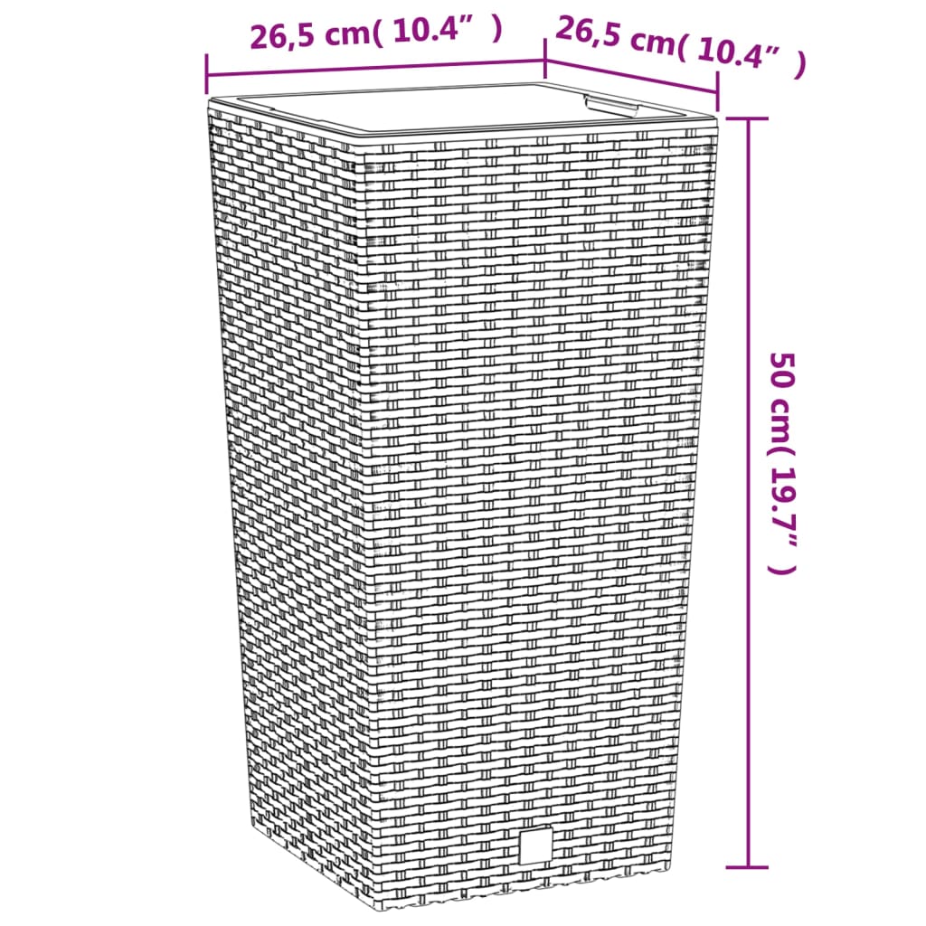 Pflanzkübel Mit Herausnehmbaren Einsatz 11/26,5L Pp-Rattan
