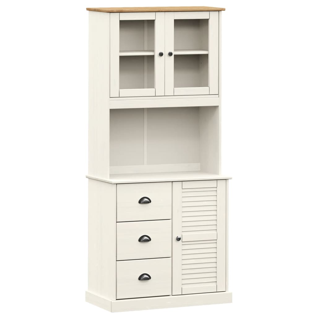 Highboard Vigo 78X40X175 Cm Massivholz Kiefer