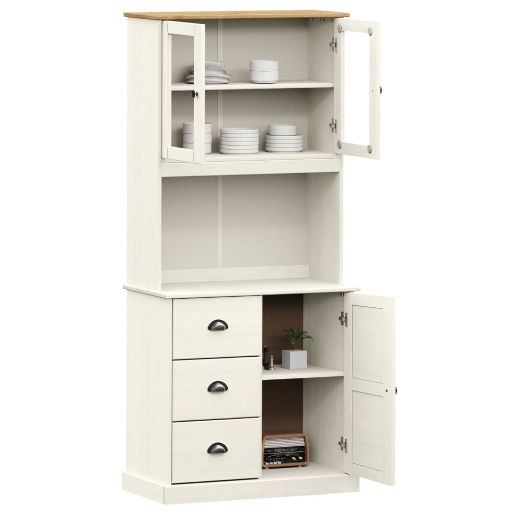 Highboard Vigo 78X40X175 Cm Massivholz Kiefer