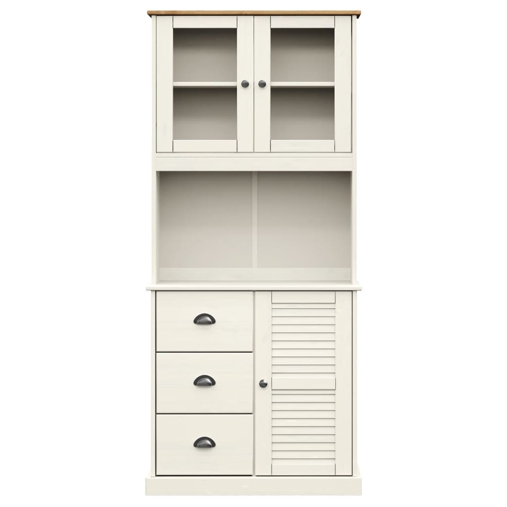 Highboard Vigo 78X40X175 Cm Massivholz Kiefer