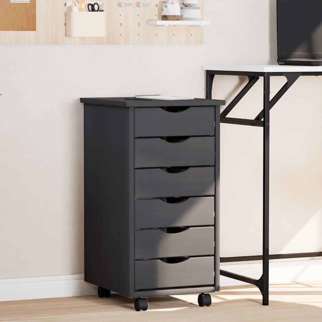 Rollschrank Mit Schubladen Moss Massivholz Kiefer