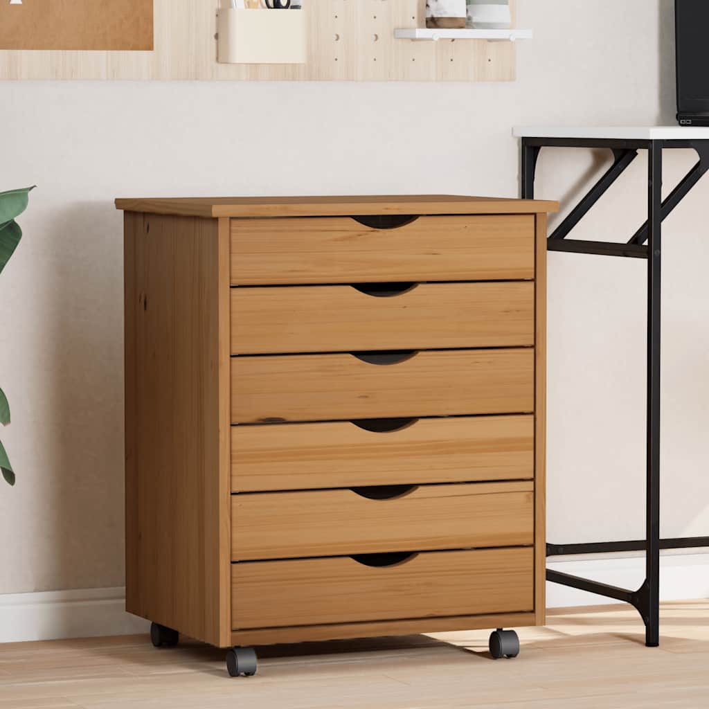 Rollschrank Mit Schubladen Moss Massivholz Kiefer