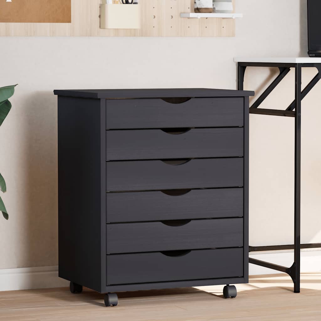 Rollschrank Mit Schubladen Moss Massivholz Kiefer