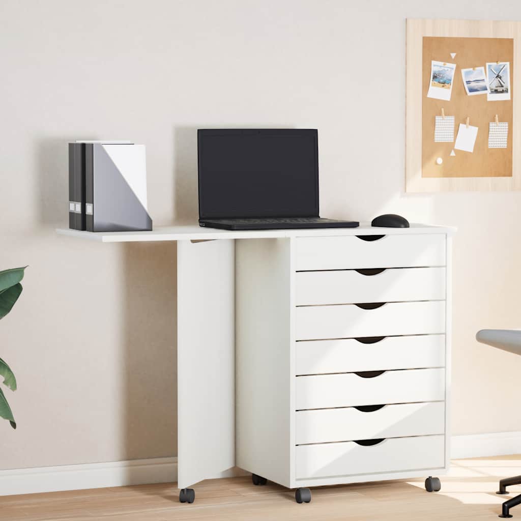Rollschrank Mit Schreibtisch Moss Massivholz Kiefer