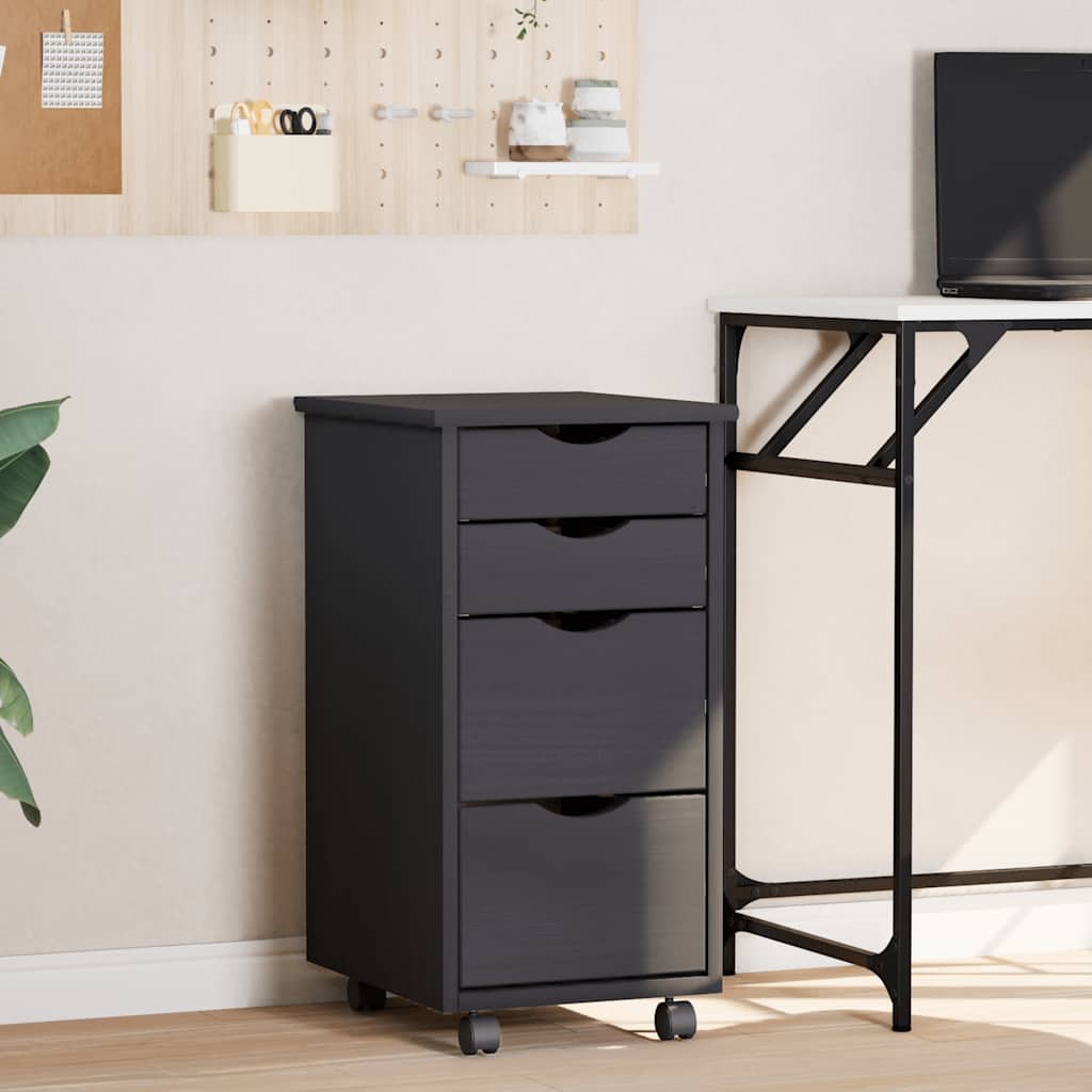 Rollschrank Mit Schubladen Moss Massivholz Kiefer