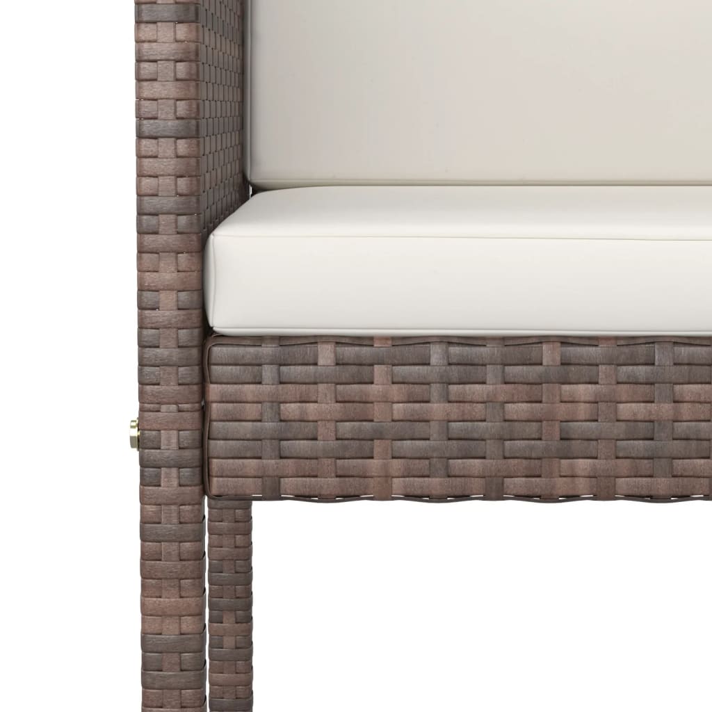 5-Tlg. Gartenbar-Set Mit Kissen Poly Rattan