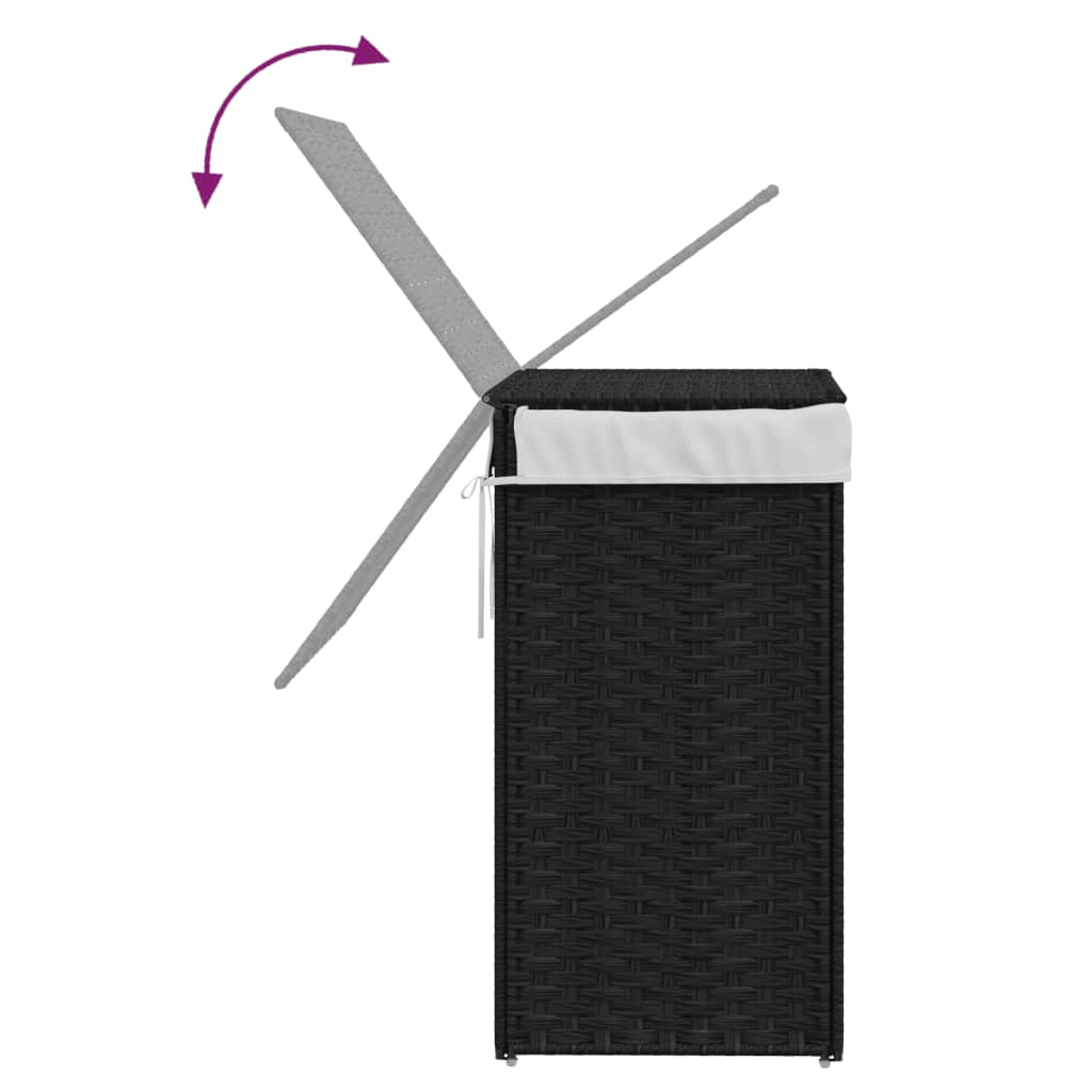 Wäschekorb Mit Deckel 46X33X60 Cm Poly Rattan
