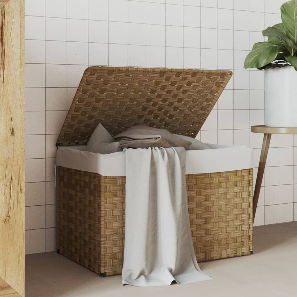 Wäschekorb Mit Deckel 55,5X35X34 Cm Poly Rattan