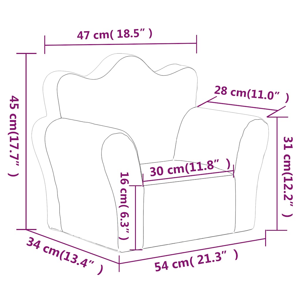 Kindersofa Weicher Plüsch