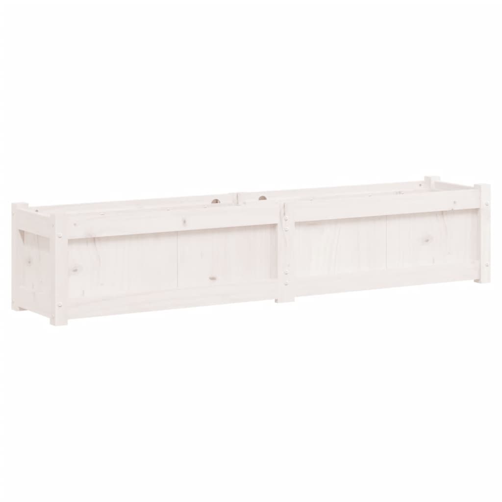 Pflanzkübel Weiß 150X31X31 Cm Massivholz Kiefer