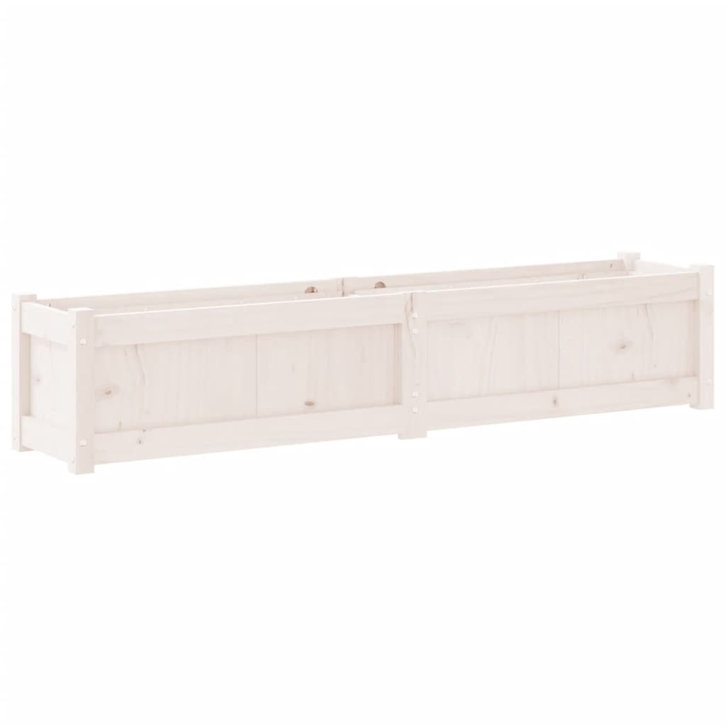 Pflanzkübel Weiß 150X31X31 Cm Massivholz Kiefer