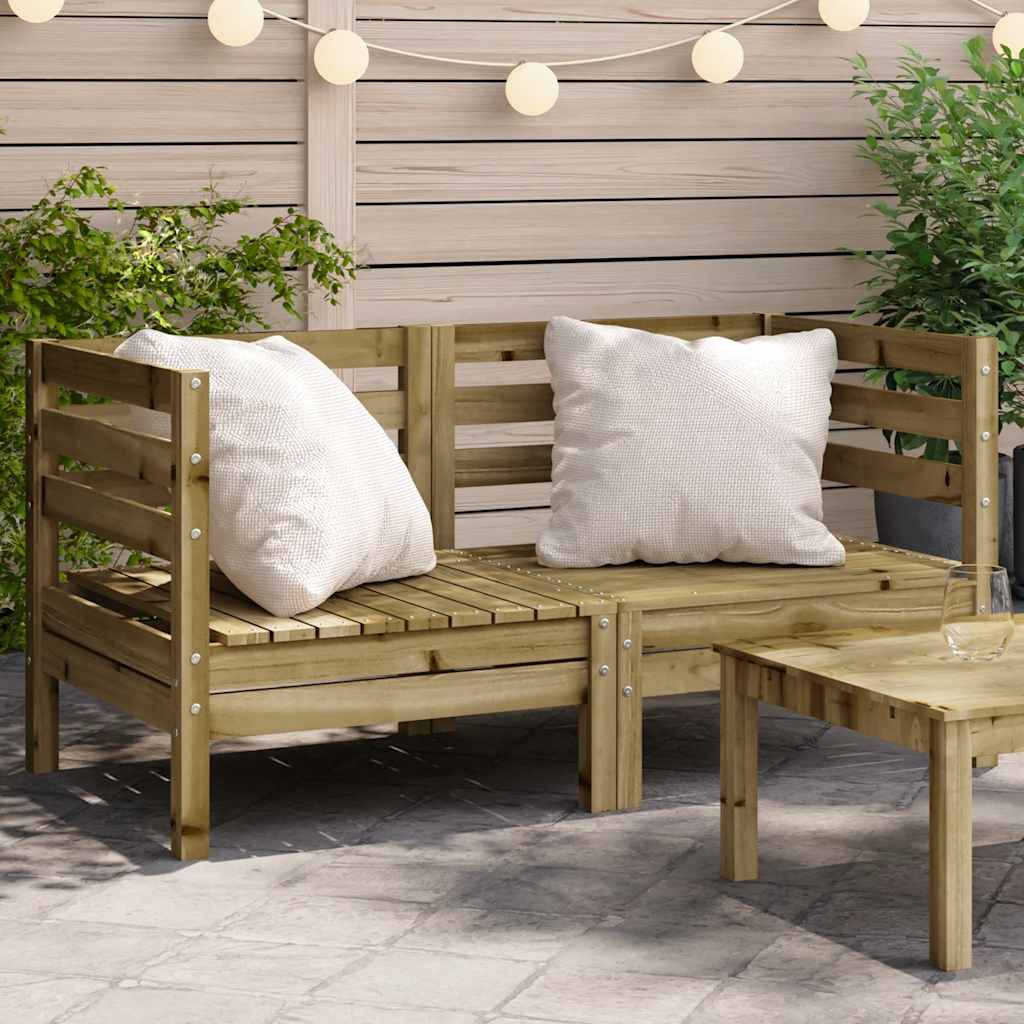 Garten-Mittelsofas 2 Stk. Massivholz Kiefer