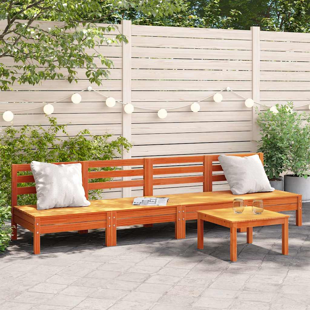 Garten-Mittelsofas 2 Stk. Massivholz Kiefer