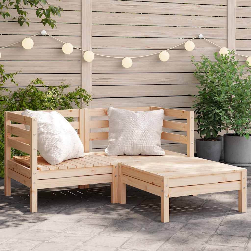 Garten-Mittelsofas 2 Stk. Massivholz Kiefer