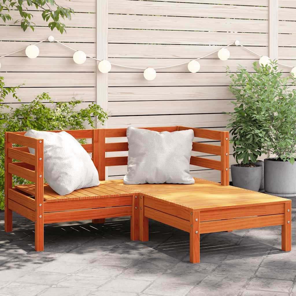 Garten-Mittelsofas 2 Stk. Massivholz Kiefer
