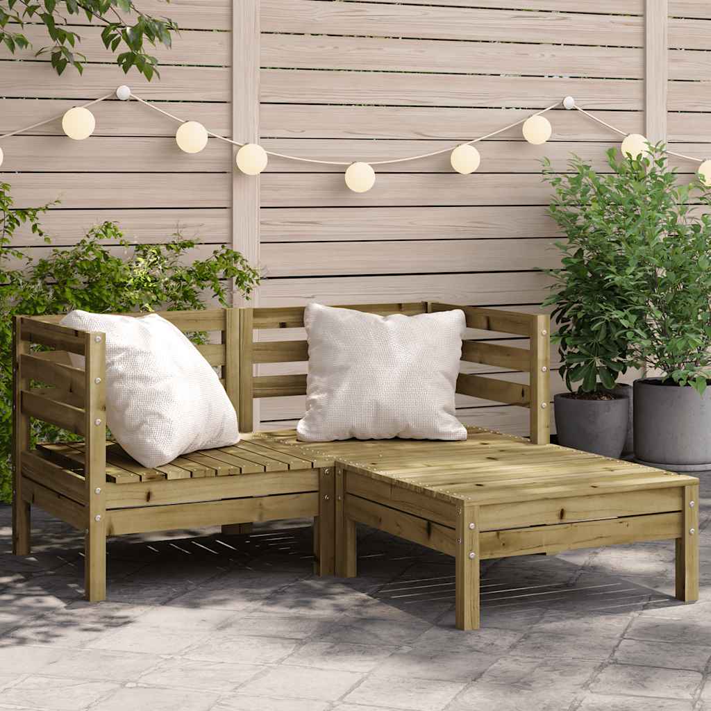 Garten-Mittelsofas 2 Stk. Massivholz Kiefer