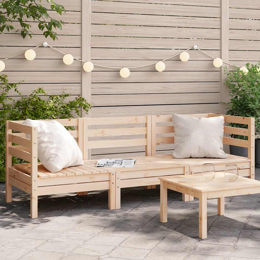 Garten-Mittelsofas 2 Stk. Massivholz Kiefer