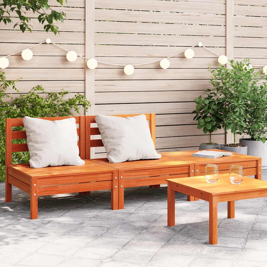 Garten-Mittelsofas 2 Stk. Massivholz Kiefer