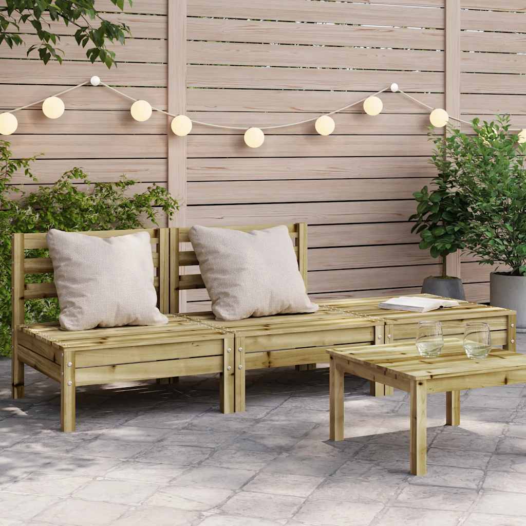 Garten-Mittelsofas 2 Stk. Massivholz Kiefer