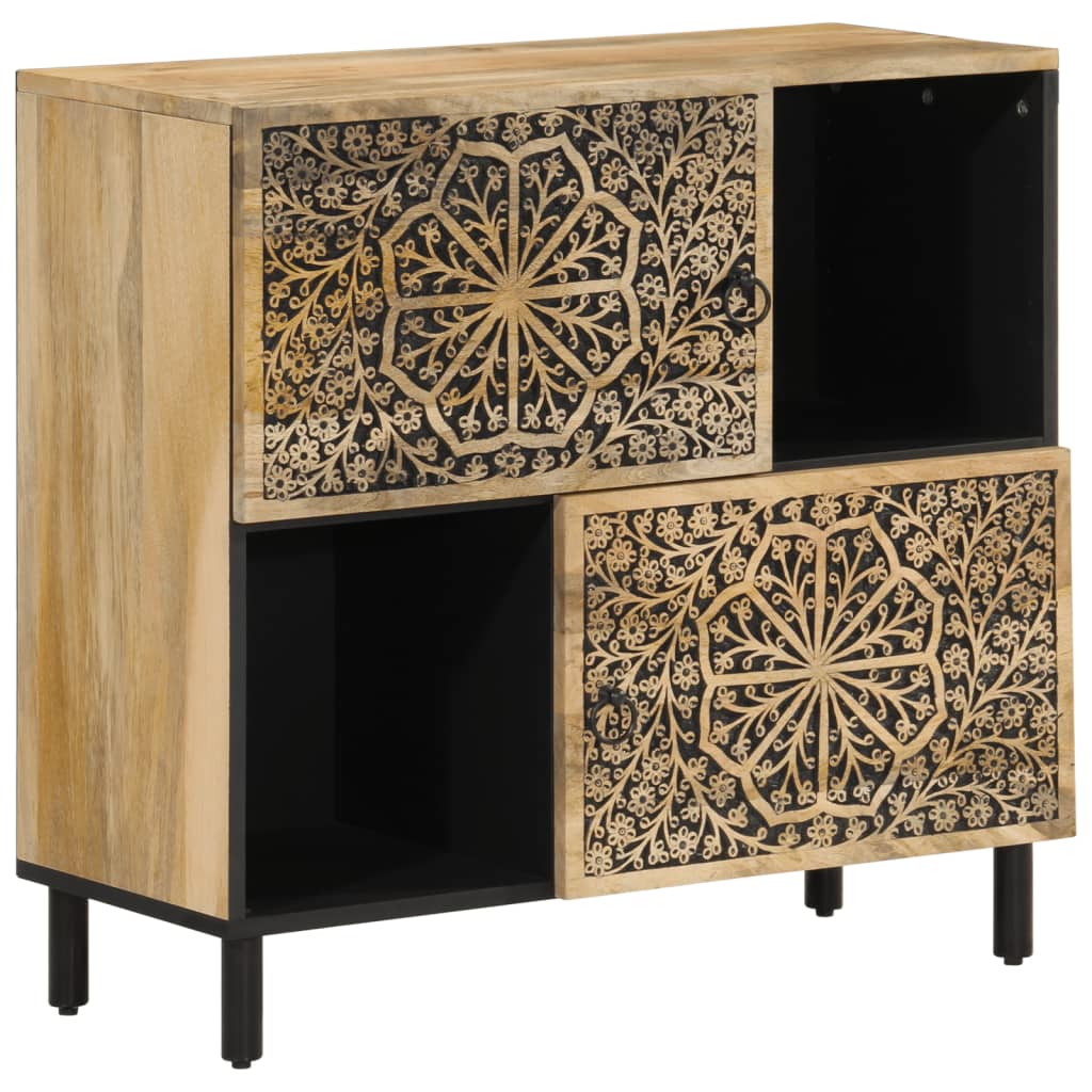 Beistellschrank 80X33X75 Cm Massivholz Mango