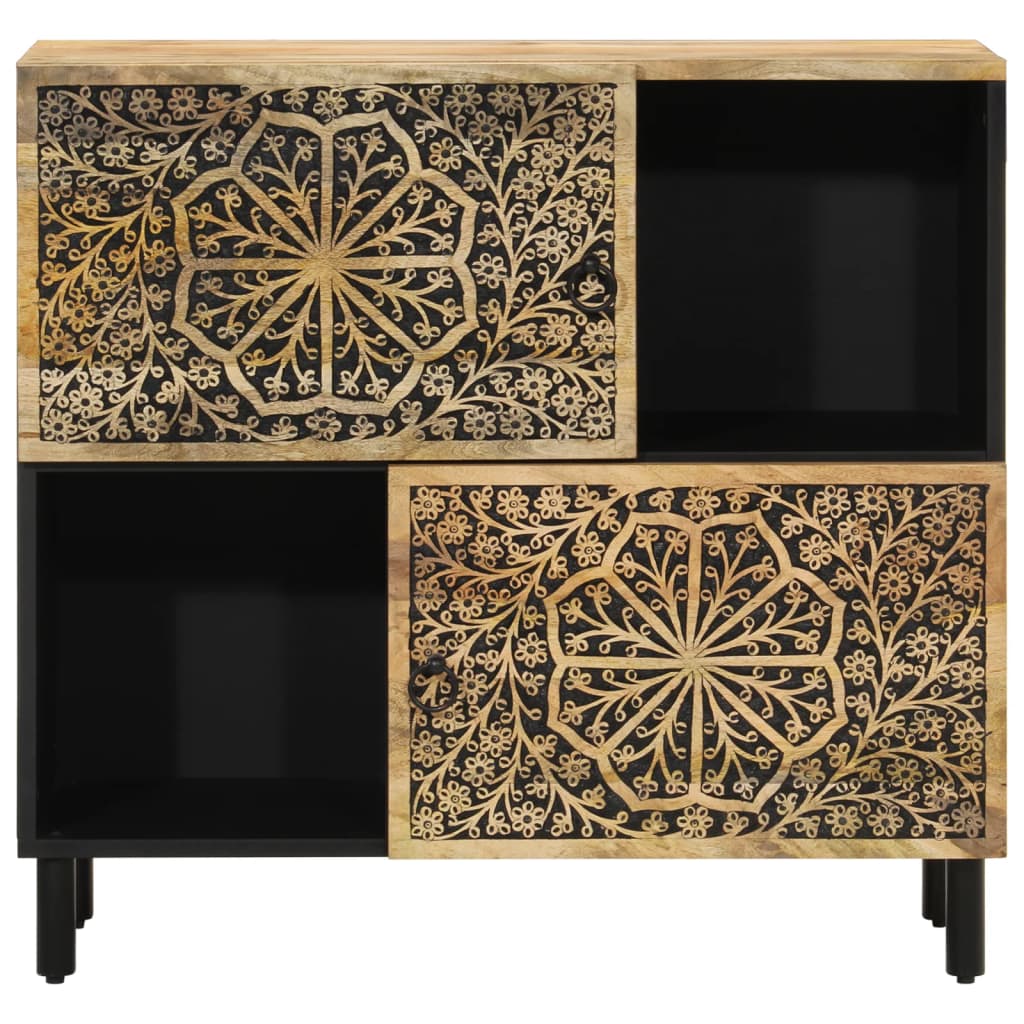 Beistellschrank 80X33X75 Cm Massivholz Mango